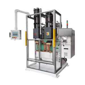 Máquina de soldadura por puntos de doble cabezal con tuerca de gran diámetro